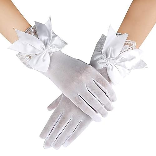 Fopytu Bogenspitzenhandschuhe Für Braut Elegante Spitzenhandschuhe Handschernspitzenhandschuhe Für Hochzeit Opera Dinnerparty von Fopytu