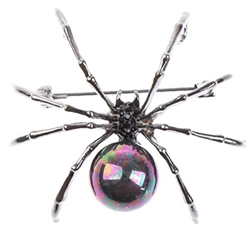 Halloween Schwarze Spinne Broschen Pins Punk Perle Strass Gothic Spinne Anstecknadel Abzeichen Schmuck für Damen Herren von Fopytu