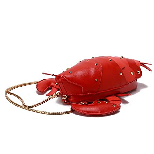 Lobster -form -crossbody Bag Handte Pu Leder Nieten Chic Umhängetasche Handtaschen Für Frauen Mädchen von Fopytu