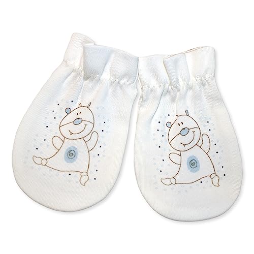 For Babies - Bio-Baumwolle Baby Kratzhandschuhe Kratzfäustlinge für Neugeborene Jungen und Mädchen 0 bis 3 Monate/Anti Scratch Mittens Newborn Organic Cotton(Bärchen) von For Babies