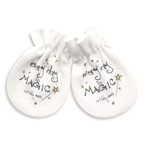 For Babies - Bio-Baumwolle Baby Kratzhandschuhe Kratzfäustlinge für Neugeborene Jungen und Mädchen 0 bis 3 Monate/Anti Scratch Mittens Newborn Organic Cotton(Every day is magic with me) von For Babies