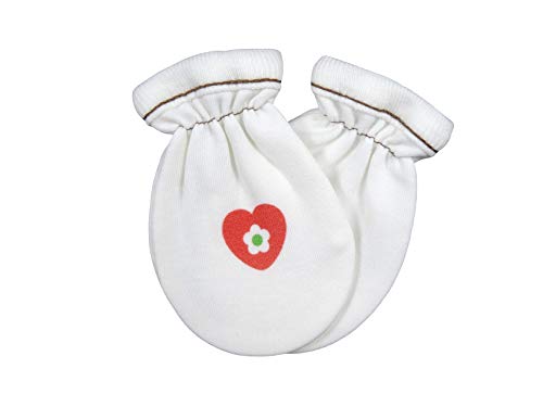 For Babies - Bio-Baumwolle Baby Kratzhandschuhe Kratzfäustlinge für Neugeborene Jungen und Mädchen 0 bis 3 Monate/Anti Scratch Mittens Newborn Organic Cotton(Herz) von For Babies