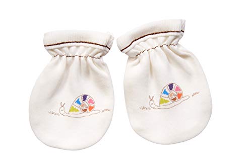For Babies - Bio-Baumwolle Baby Kratzhandschuhe Kratzfäustlinge für Neugeborene Jungen und Mädchen 0 bis 3 Monate/Anti Scratch Mittens Newborn Organic Cotton(Schnecke2) von For Babies