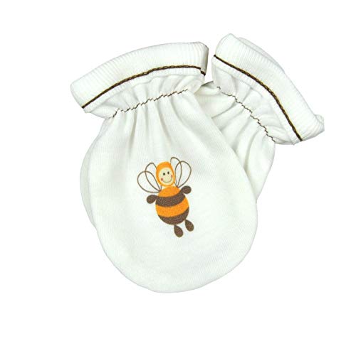 For Babies - Bio-Baumwolle Baby Kratzhandschuhe Kratzfäustlinge für Neugeborene Jungen und Mädchen 0 bis 3 Monate/Anti Scratch Mittens Newborn Organic Cotton (Biene) von For Babies