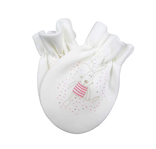 For Babies - Bio-Baumwolle Baby Kratzhandschuhe Kratzfäustlinge für Neugeborene Jungen und Mädchen 0 bis 3 Monate/Anti Scratch Mittens Newborn Organic Cotton (Hase) von Lupsty