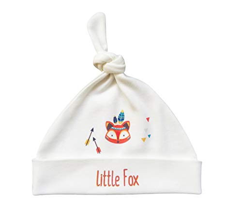 For Babies - Erstlingsmütze Bio-Baumwolle Baby Neugeborene Mütze mit Knoten (Kleiner Fuchs, 0-3 Monate) von For Babies
