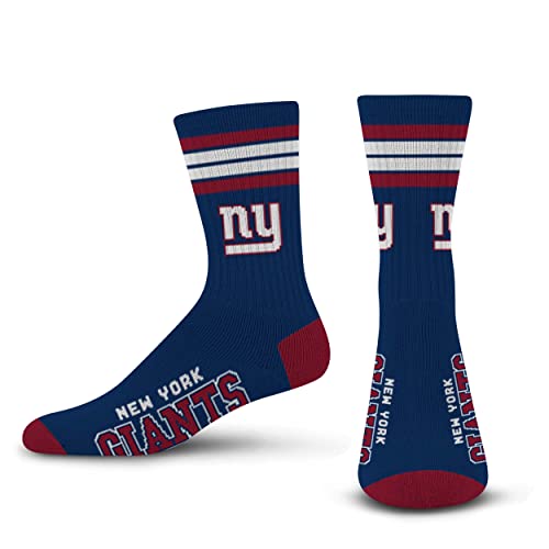 Bare Feet NFL Deuce Crew Herrensocken, 4 Streifen, Herren, 504-TCDEUCENFL, New York Giants, Large (10-13) von For Bare Feet