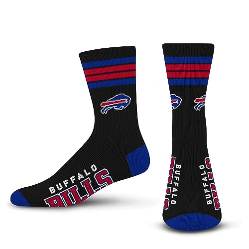 FBF - NFL Black Deuce Deuce Erwachsene Team Logo Crew Kleid Socken Schuhe für Männer und Frauen Game Day Bekleidung, Buffalo Bills, Medium von For Bare Feet