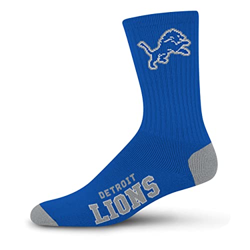 FBF - NFL Deuce Erwachsene Team Logo Crew Dress Socken Schuhe für Männer und Frauen Game Day Apparel, Detroit Löwen, Large von For Bare Feet