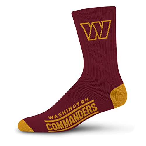 FBF - NFL Deuce Erwachsene Team Logo Crew Dress Socken Schuhe für Männer und Frauen Game Day Apparel, Washington Commanders, Large von For Bare Feet