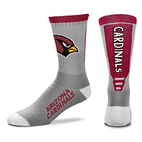 FBF - NFL Erwachsene Team Logo Cool Grey Jump Key Crew Kleid Socken Schuhe für Männer und Frauen Game Day Bekleidung - Größe L 10-13, Arizona Cardinals, Large von For Bare Feet
