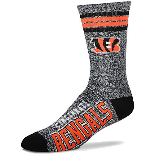 FBF - NFL Got Marbled Adult Team Logo Crew Dress Socken Footwear for Men and Women Game Day Apparel, Cincinnati Bengals, Large von For Bare Feet