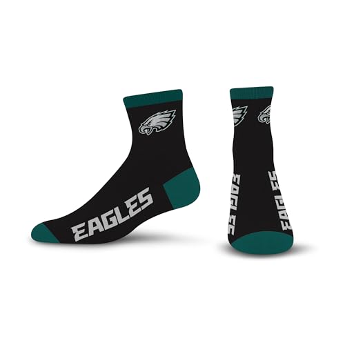 FBF - NFL Team Color Quarter Dress Socken Schuhe für Männer und Frauen Game Day Bekleidung Größe L 10-13, Philadelphia Eagles, Large von For Bare Feet