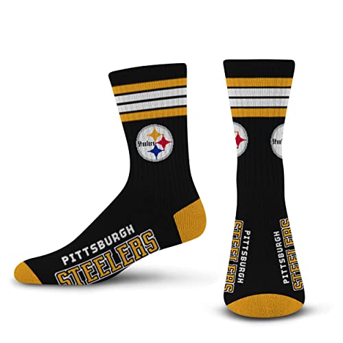 For Bare Feet Damen NFL 4 Stripe Deuce Crew-Large Socken, Team-Farbe, (2er Pack) von For Bare Feet