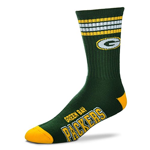 For Bare Feet Damen NFL 4 Stripe Deuce Large Crew-Socken, Team-Farbe, (2er Pack) von For Bare Feet