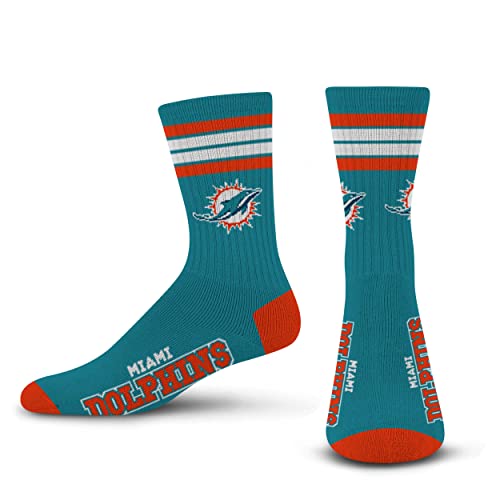 For Bare Feet NFL 4 Stripe Deuce Crew Herren-Socken Miami Delphins von For Bare Feet