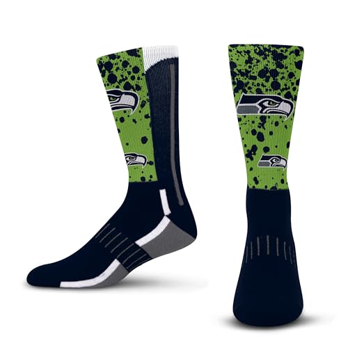 For Bare Feet NFL Herren Damen Team Color Logo Game Day Splatter Performance Warm & Cold Weather Comfort Crew Socken, Seattle Seahawks – Marineblau, Large For Bare Feet NFL Herren Damen Team Color Logo Game Day Splatter Performance Warm & Cold Weather Comfort Crew Socken, Seattle Seahawks – Marineblau, Large von For Bare Feet