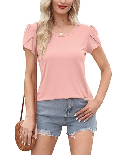 For G and PL t Shirt Damen Damen Tshirt Oberteile Damen Oberteil Damen Damen Oberteil Oberteil Damen Kurzarm Rosa S von For G and PL