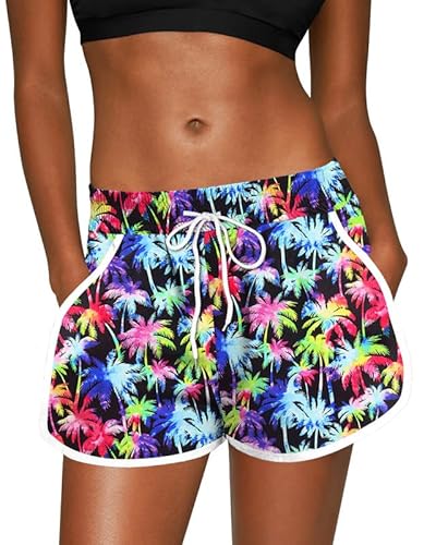 For G and PL Damen Elegant Boardshort Sportlich Für Schwimmen Und Printing Boardshort Blume S von For G and PL