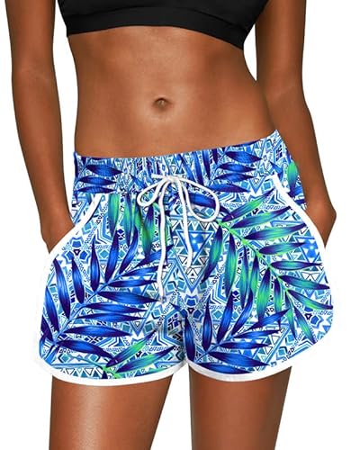 For G and PL Damen Elegant Boardshort Sportlich Für Schwimmen Und Printing Boardshort Blume S von For G and PL