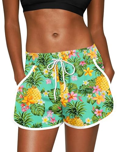 For G and PL Damen Leicht Boardhose Elastisch Mit Taschen Und UPF 50+ Shorts Ananas XXL von For G and PL