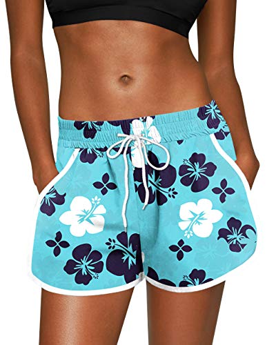 For G and PL Damen Summer Shorts Tropitisch Für Surf Flower Mustern Bademode Blau&Blumen S For G and PL Damen Summer Shorts Tropitisch Für Surf Flower Mustern Bademode Blau&Blumen S von For G and PL