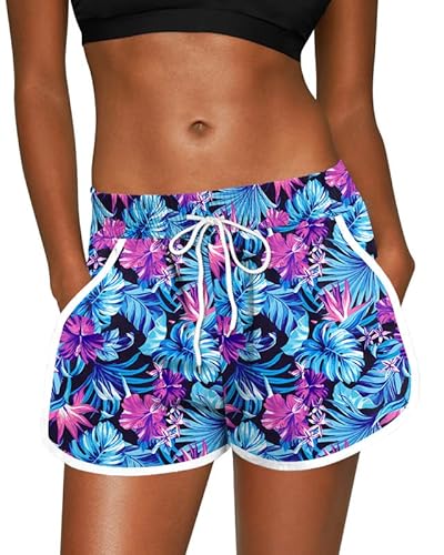 For G and PL Damen Summer Shorts Tropitisch Mit Board Und Mustern Boardshorts Blume XXL von For G and PL