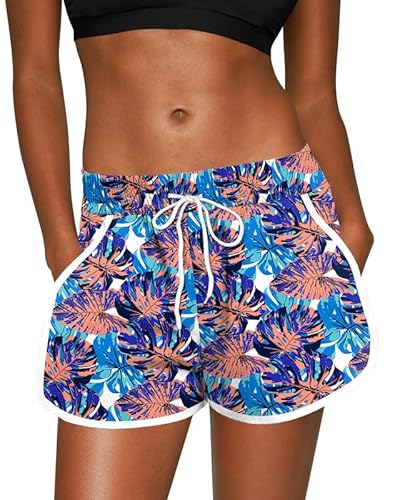 For G and PL Damen Summer Shorts Tropitisch Mit Board Und Mustern Boardshorts Blume XXL von For G and PL