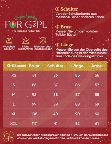 For G and PL Damen Weihnachten Langärmelige Festliches Partykleid Schneemann Casual Langarm Xmas Kleid Kostüm L von For G and PL