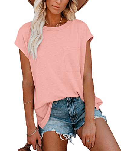 For G and PL Frauen Lässig T-Shirts Frauen Summer T-Shirt Damen Shortshirt Rosa L von For G and PL