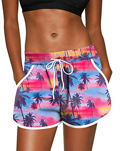 For G and PL Frauen Sommer Boardshorts Tropical mit Kordelzug und Print Bademode L von For G and PL
