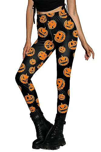 For G and PL Halloween Drucken Schlank Fit Skinny Hosen Leggings Frauen Leggins Weich Kürbis M von For G and PL