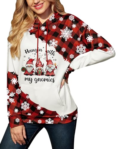 For G and PL Weihnachten Damen Hoodie Sweatshirt Weihnachtsmann Weihnachtspullover Kapuzenpullover Tasche M von For G and PL