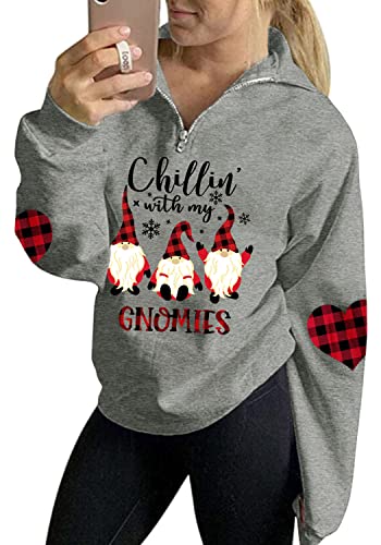 For G and PL Weihnachten Damen Hoodie Weihnachtspulli Sweatshirt Kapuzen Weihnachtsmann Druck Pullover Party L von For G and PL