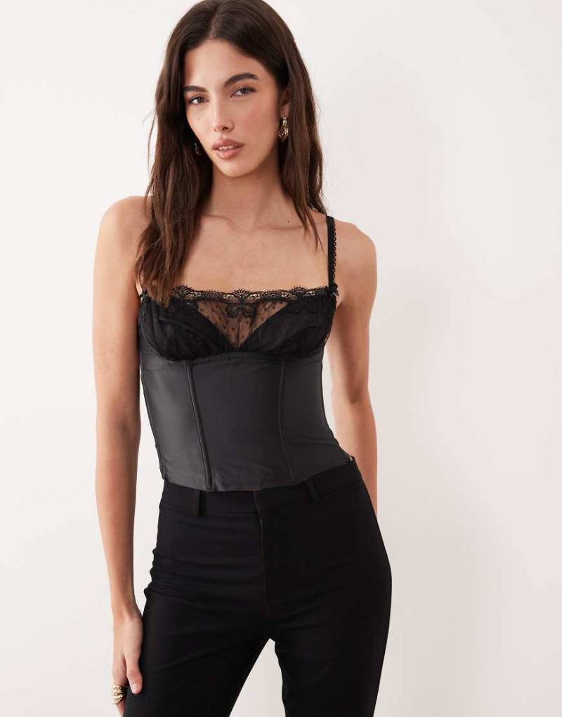 For Love & Lemons - Papillion - Bustier-Korsettoberteil in Schwarz-Brown von For Love & Lemons