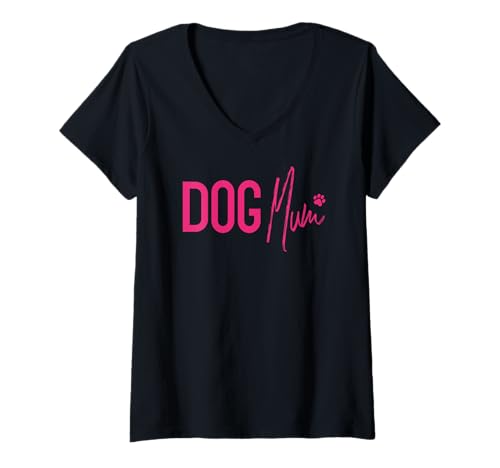 Damen Beste Hundemami der Welt Aller Zeiten, süße Pfote, coolste Hundemama T-Shirt mit V-Ausschnitt von For Mum Inspire Paws