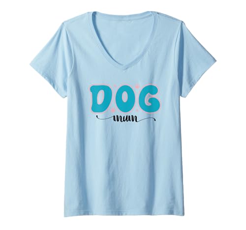 Damen Die Beste Hundemami der Welt Aller Zeiten, süße, fetzige Hundemama T-Shirt mit V-Ausschnitt Damen Die Beste Hundemami der Welt Aller Zeiten, süße, fetzige Hundemama T-Shirt mit V-Ausschnitt von For Mum Inspire Paws
