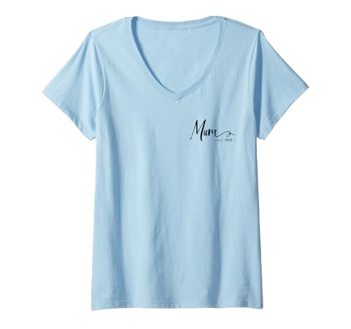 Damen Muttertagsgeschenk zum ersten Mal Mama Bald werdende Mutter Est 2025 T-Shirt mit V-Ausschnitt Damen Muttertagsgeschenk zum ersten Mal Mama Bald werdende Mutter Est 2025 T-Shirt mit V-Ausschnitt von For Mum Inspire