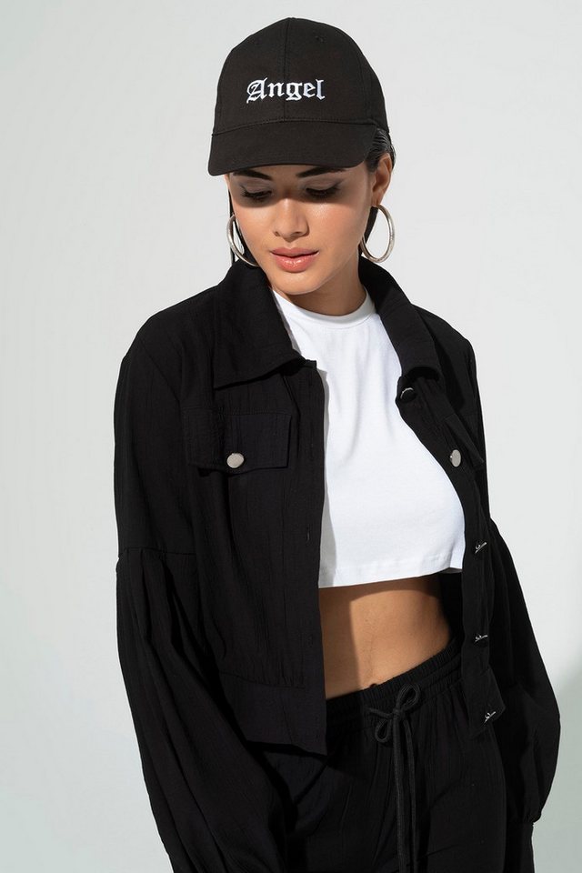 For You Moda Ballonmütze Engel bestickte schwarze Baseballkappe mit Visier For You Moda Ballonmütze Engel bestickte schwarze Baseballkappe mit Visier von For You Moda