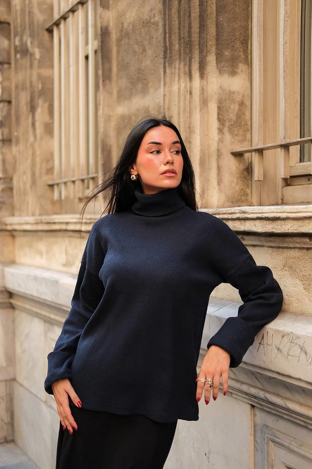 For You Moda Blusentop Fischerhemd Kragen Blau Bluse - Detaillierter Ausschnitt von For You Moda