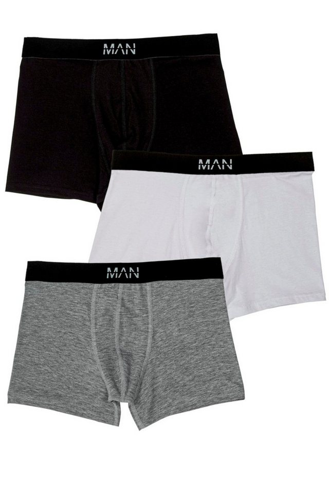 For You Moda Boxer 3er-Pack Herren Grau Schwarz Boxershorts von For You Moda