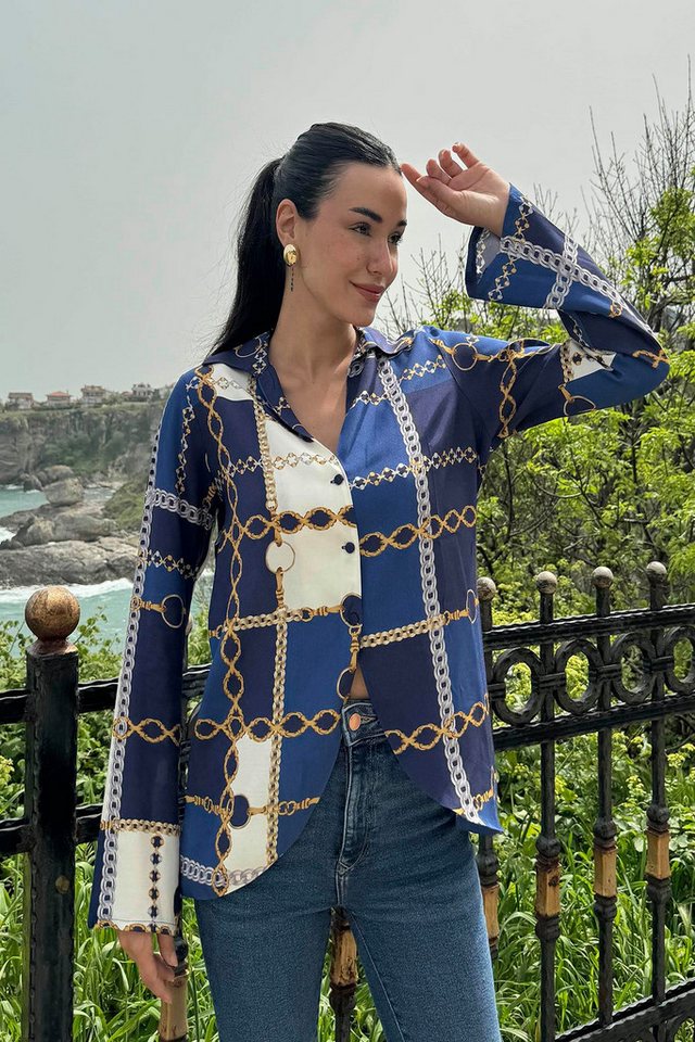 For You Moda Businesshemd Kettenmuster Hemd von For You Moda