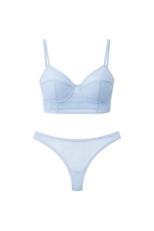For You Moda Bustier 2-teiliges Bralet Slip Set Blau von For You Moda
