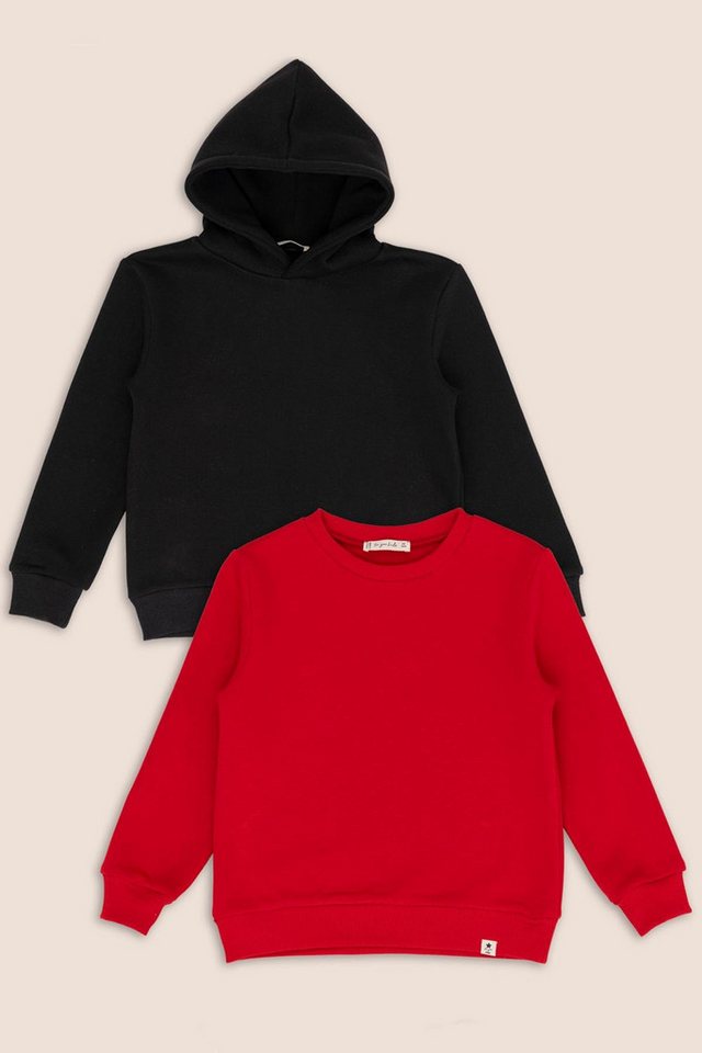 For You Moda Kapuzenpullover 2er-Pack Rotes Kapuzenfahrrad Jungen-Sweatshirt von For You Moda