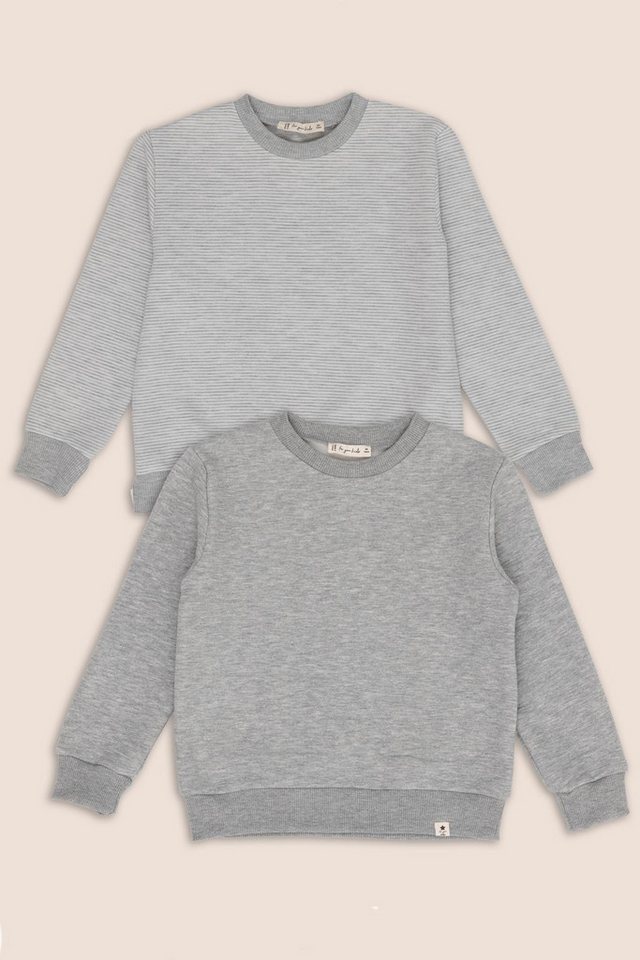 For You Moda Kapuzenpullover 2er-Pack gestreifter Rundhalsausschnitt Jungen-Sweatshirt von For You Moda