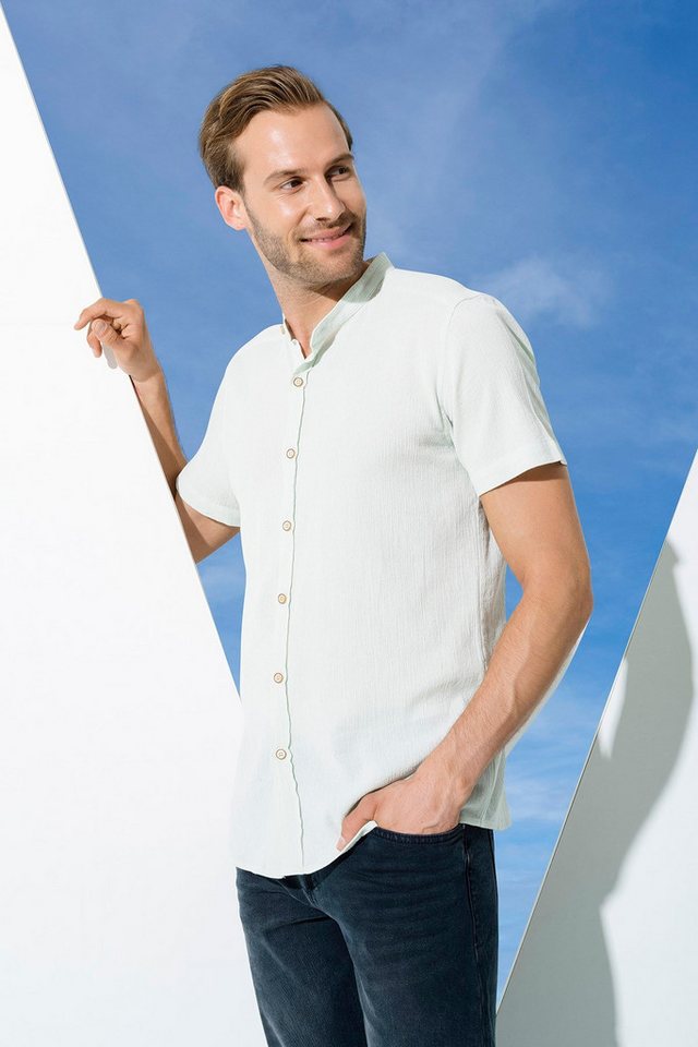 For You Moda Karohemd Bio Hakim Kurzarm Grün Hemd von For You Moda