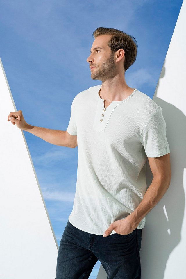 For You Moda Karohemd Bio Kurzarm Grün Shirt - 3 Knopf von For You Moda