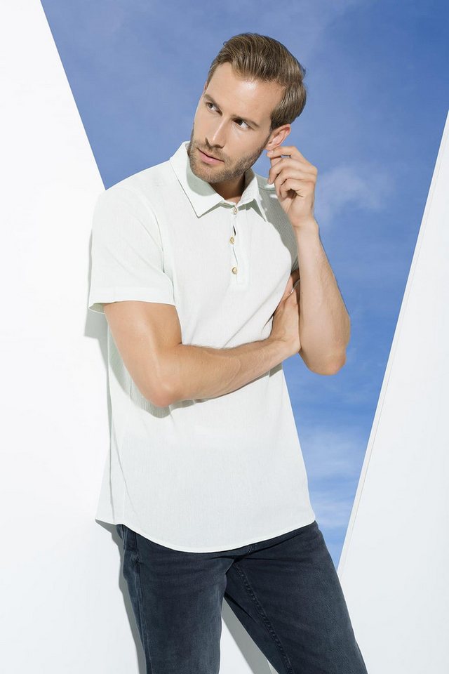 For You Moda Karohemd Bio Kurzarm Wassergrünes Hemd von For You Moda