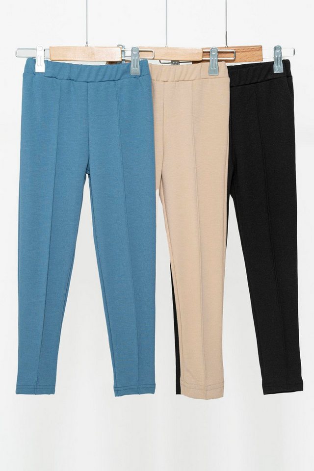 For You Moda Leggings 3-teilige Blaustein Schwarze Lycra Interlock Leggings von For You Moda