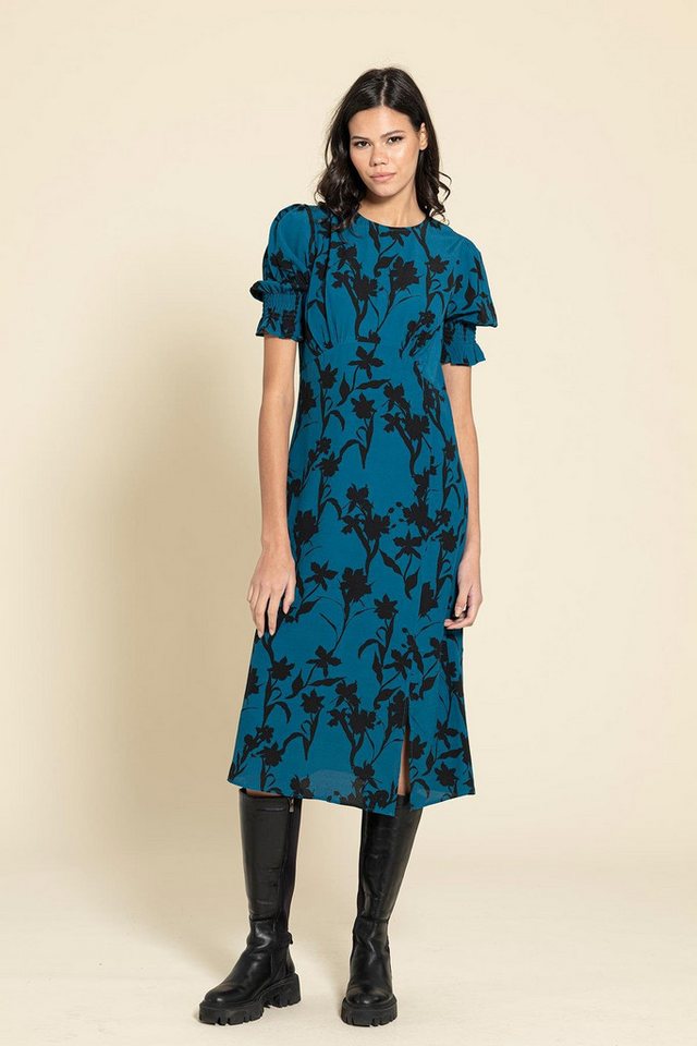 For You Moda Minikleid Blumen Rüschen Schlitz Kleid von For You Moda